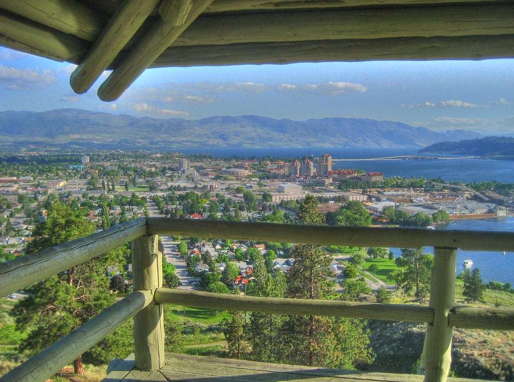 Kelowna and Okanagan Lake seen from Knox Mountain